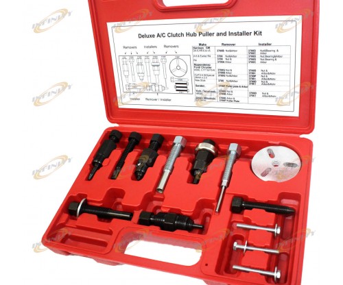 DELUXE AC COMPRESSOR CLUTCH HUB PULLER INSTALLER AIR CONDITIONING SERVICE KIT